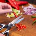 2 x Heavy Duty Scissors - Sharp Poultry Shear All Purpose with Ergonomic Non-Slip Handle, Stainless Steel Dishwasher Safe, Premium Cutting Utility Scissors for Kitchen Garden Office Craft Workshop (Black)