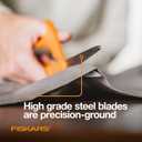 Fiskars 8" Original Orange-Handled Stainless Steel Scissors, Ergonomic and Keeps Material Flat, Sharp All-Purpose Paper and Fabric Scissors for Office, Arts, and Crafts