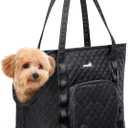 Pecute Dog Purse Carrier, Dog Carrier with Pockets for Small Dogs, Fits Dogs 5.5 lbs to 11 lbs, Lightweight Dog and Puppies Tote Bag Carrier, Outing, Travel, Vet, Black