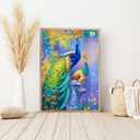 Modern Merch Birds Diamond Art for Adults, Peacock Feather Landscape 5D Diamond Painting for Adults, DIY Bird Decor Cross Stitch Gem Art Full Round Drill 12x16