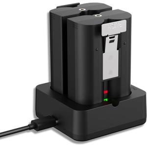 2-Pack Replacement Battery for Ring Doorbell - 7200mAh Rechargeable Camera Batteries with Charger Station for Ring Video Doorbell 2/3/3 Plus/4, Spotlight Cam, Stick Up Cam