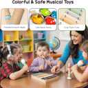 Toddler Musical Instruments-Musical Toys Montessori Wooden Toys for Toddlers 1-3 , Baby Musical Instruments with Modern Boho Xylophone Toddler Toys Birthday Gifts for Kids Preschool Educational 3+