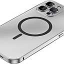 for iPhone Case,Compatible with MagSafe,Magnetic Luxury Aluminum Metal Frame,Military Grade Drop Protection Shockproof Phone Case (Silver,iPhone 14 Pro Max)