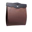 Car Leather Trash Bag Smart LED Waterproof Organizer Storage Garbage Can (Brown)