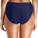 Daci Full Coverage Bikini Bottoms - Mid Rise Bathing Suit Bottoms for Women Tummy Control Swimsuit Bottom (Blue, Medium)