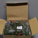 6FT Christmas Garland with Lights Battery Operated Lighted Christmas Garland with Pine Cones Red Berries, Twinkle Snowflake& Tree Mixed LED Lights Mantle Xmas Christmas Decoration Indoor Outdoor