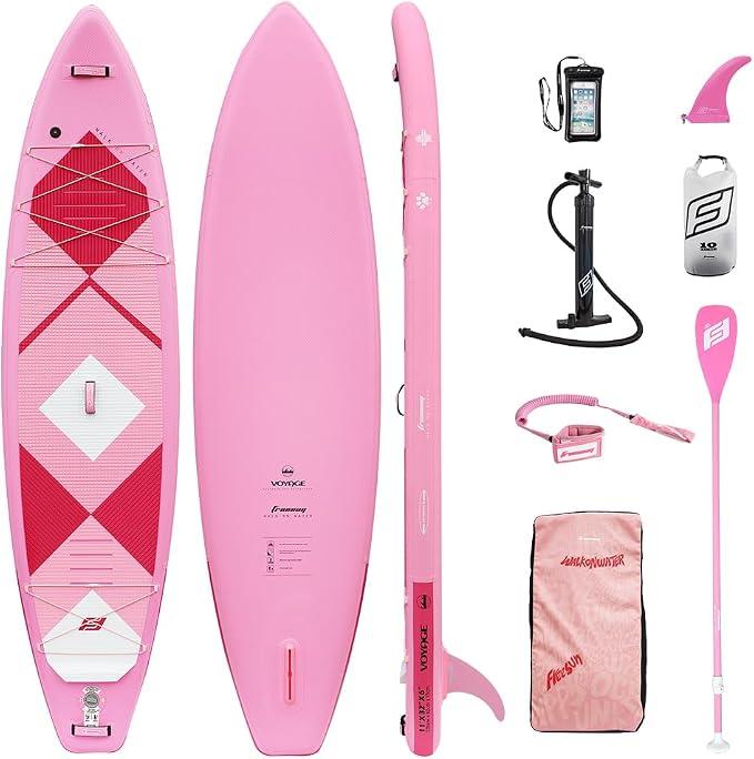 FREESUN Voyage 11’ x 32” Inflatable Stand Up Paddle Board, Stable Touring SUP for Long-Distance Cruising & Family,Heat-Fusion iSUP with Camera Mount,Extra Large EVA Pad for Dogs/Kids,Blue