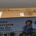 Waddle Kids Motorcycle Balance Bike - Toddler Ride on Toys w/Sounds, Wide Wheel Base, Rubber Coated Wheels, Foot to Floor Toddler Car Up to 44 Lbs, Motorbike for Kids Ages 18 Months to 3 Yrs, Blue (Large)