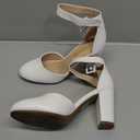 DREAM PAIRS Women's High Heel Ankle Strap Closed Toe Chunky Wedding Pumps Shoes, Size US9