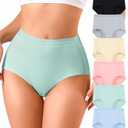 Annenmy High Waisted Full Coverage Briefs Womens Cotton Underwear Stretch Soft Breathable Postpartum Panties 6 Pack, Size XL (Multicolor)