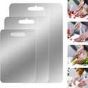 Stainless Steel Cutting Board for Kitchen, Heavy Duty Chopping Board(Large,14.2"L x 9.8" W)