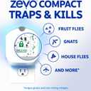 Zevo Compact Flying Insect Trap Kit with Refill Cartridges - Plug-in Indoor Bug Catcher for Gnats, House & Fruit Flies - Blue + UV Light Technology, No Odor, No Mess (1 Plug-in Device + 3 Cartridges)