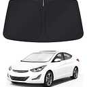KUST Windshield Sun Shade for 2011–2016 Hyundai Elantra Window Accessories Shade Sun Visor Foldable Block UV Rays Keep Car Cooler, Black