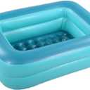 HIWENA Kiddie Pool, 45x35x14inch Green Inflatable Kids Swimming Pool with Fast Valve, Repair Patch & Drain Plug, Summer Water Fun Bathtub & Ball Pit for Kids