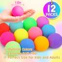 12 Pack Slow Rising Stress Ball,Stress Balls for Kids Adults,Stretchy Fidget Toys for Stress Relief,Hand Therapy Sensory Squishy Ball, Squishy Toys for Kids, Classroom Prize Box Party Favors, 1.6 In