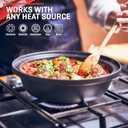 Uno Casa Tagine Pot - 3.65-Quart Moroccan Tajine with Enameled Cast Iron Base and Ceramic Cone-Shaped Lid, High-Quality Cookware- Red Double Oven Mitts Included