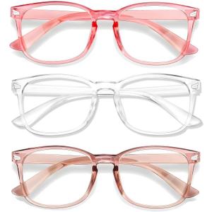 Blue Light Glasses for Woman Men | 99% Blue Light Blocking Glasses for Computer Gaming TV Phone Screen Square Frame | Anti Eyestrain & UV Glare Protection - 5 Pair