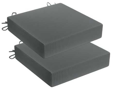Mudilun, Gray Outdoor Couch Cushion, 2 Piece Set, 17 Inch by 17 Inch