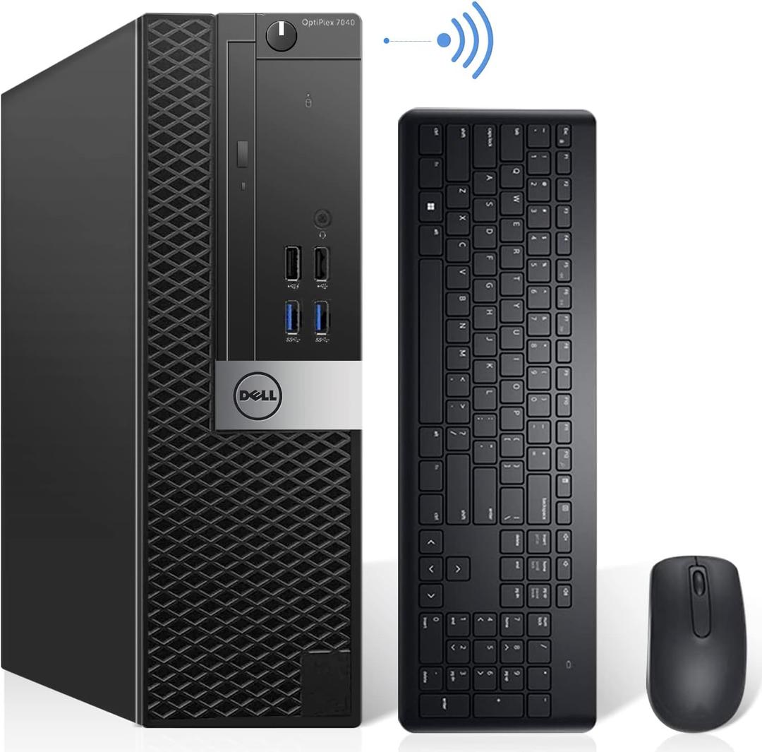Dell OptiPlex 7040 SFF Desktop Computer PC Intel Quad Core i7-6700 3.20GHz AX200 Built-in WiFi 6 Bluetooth 32GB DDR4 512GB NVMe M.2 SSD 2TB HDD HDMI Wireless Keyboard & Mouse, Windows 11 Pro 