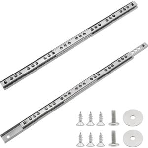 2Pcs 278mm/10.94" Silver Stainless Steel Drawer Slides, Small Drawer Rails, Ball Bearing Two Way Slide Track Rail, with Mounting Screws(1 Pair)