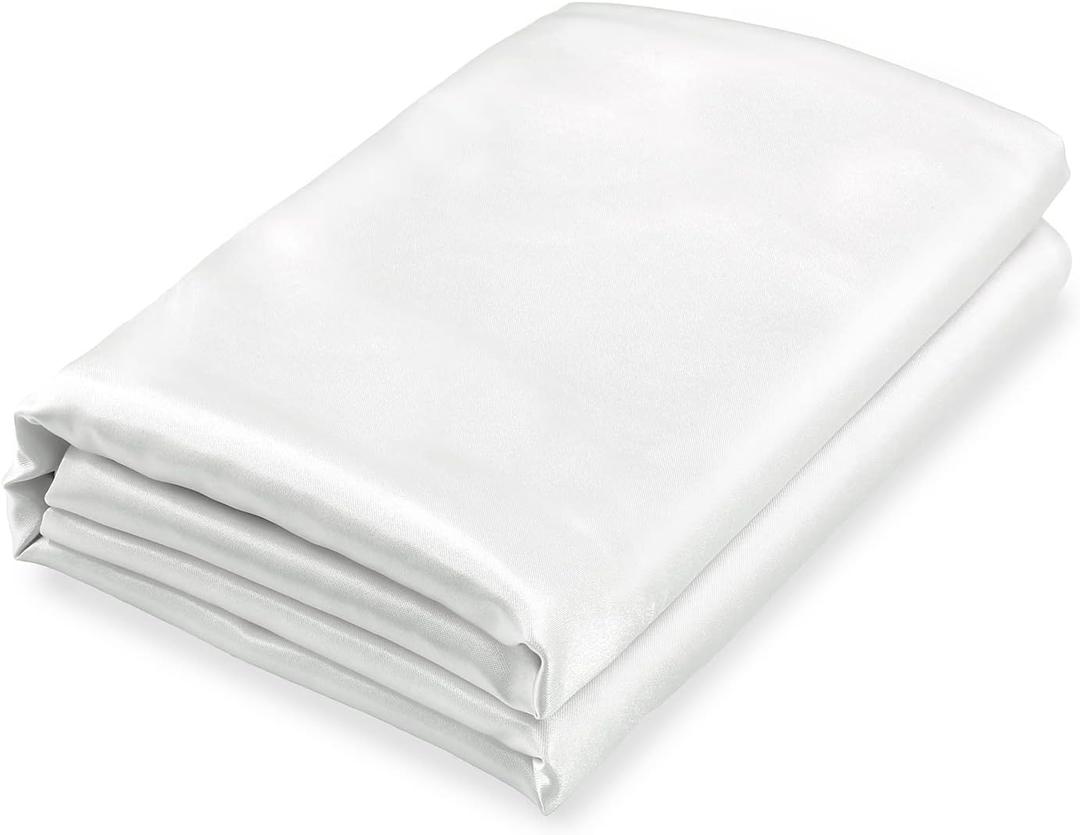 Homiest White Satin Flat Sheet - Luxury & Ultra Soft Full Mattress Bedding, Full Flat