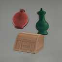 Leinuosen 3 Pcs Wooden Wisemen Gifts Set Flat Gold Frankincense and Myrrh Christmas Stage Props Decoration Nativity Costume Pageant Props Christmas Apparel Accessories (Vintage)