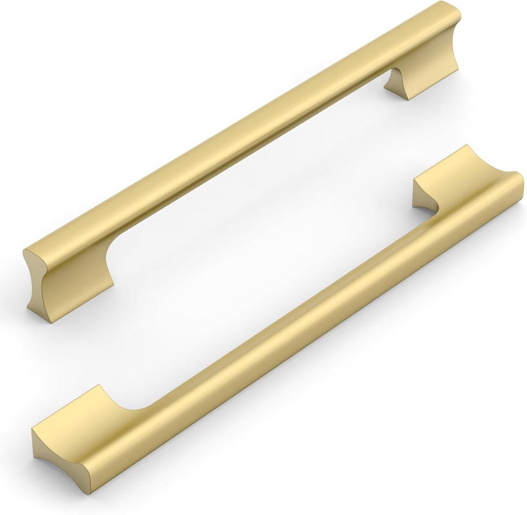 10 Pack 7.5 Inch(192mm) Kitchen Cabinet Handles Brushed Gold Cabinet Pulls Kitchen Cabinet Hardware Drawer Pulls for Cupboard Wardrobe