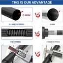 Shower Curtain Rod Tension - Never Rust No Drill Non-Slip Spring Tension Shower Rod, 43-73 inches Stainless Steel, Matte Black