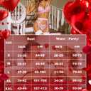 RSLOVE Women Lingerie Sets with Garter Belt 3 Piece Lace Teddy Babydoll Bodysuit (Medium, Light Pink)