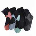 GLENMEARL Womens Crew Work Cotton Socks,Thick Padded Cushioned Warm Calf Boot Socks 5-Pack,Moisture Wicking Athletic for Hiking Running Cycling Workout Walking Sports Travel Gym Black Size 7-9
