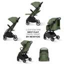newyoo GlideTow TR18 Travel Stroller, Compact & Lightweight, Muted Olive | Newborn to toddler, foldable, self-standing design, 175 near-flat recline, large mesh window, trolley mode & UPF 50+ canopy
