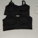 AMRIY Womens Sports Bras for Women Light Support Padded Workout Bras for Women Supportive Seamless Women's Wireless Yoga Bra Black, XL