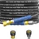 3/8" Pressure Washer Hose 25 FT, Commercial Industrial Grade Steel Wire Braided Kink Proof Extension Hose, Commercial Industrial Grade Steel Wire Braided Kink Proof Extension Hose 4500 PSI