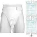 Geiserailie 3 Pcs Urinals for Men Urine Collection Bag Catheter for Men Urinary Incontinence Kit Reusable Silicone Urine Collector Portable Wearable Male Incontinence Products for Elderly Bedridden