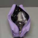 Travel Dual Voltage Hair Dryer Brush 4-IN-1 Portable Mini Hot Air Blow Dryer Straightener & Curler Brush, Titanium Round Blowout Styler Volumizer Tools, 110/240V US/EU/UK Plug for International Travel (Nacre White & Ros Gold)