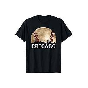 Chicago Illinois IL T-Shirt Vintage Baseball Graphic Tee T-Shirt, M