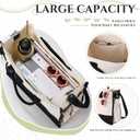 Sweetude 8 Pcs Canvas Tote Bag Shoulder Strap Black White Canvas Bag Zipper Opening Pockets Grocery Tote for Women Gift DIY