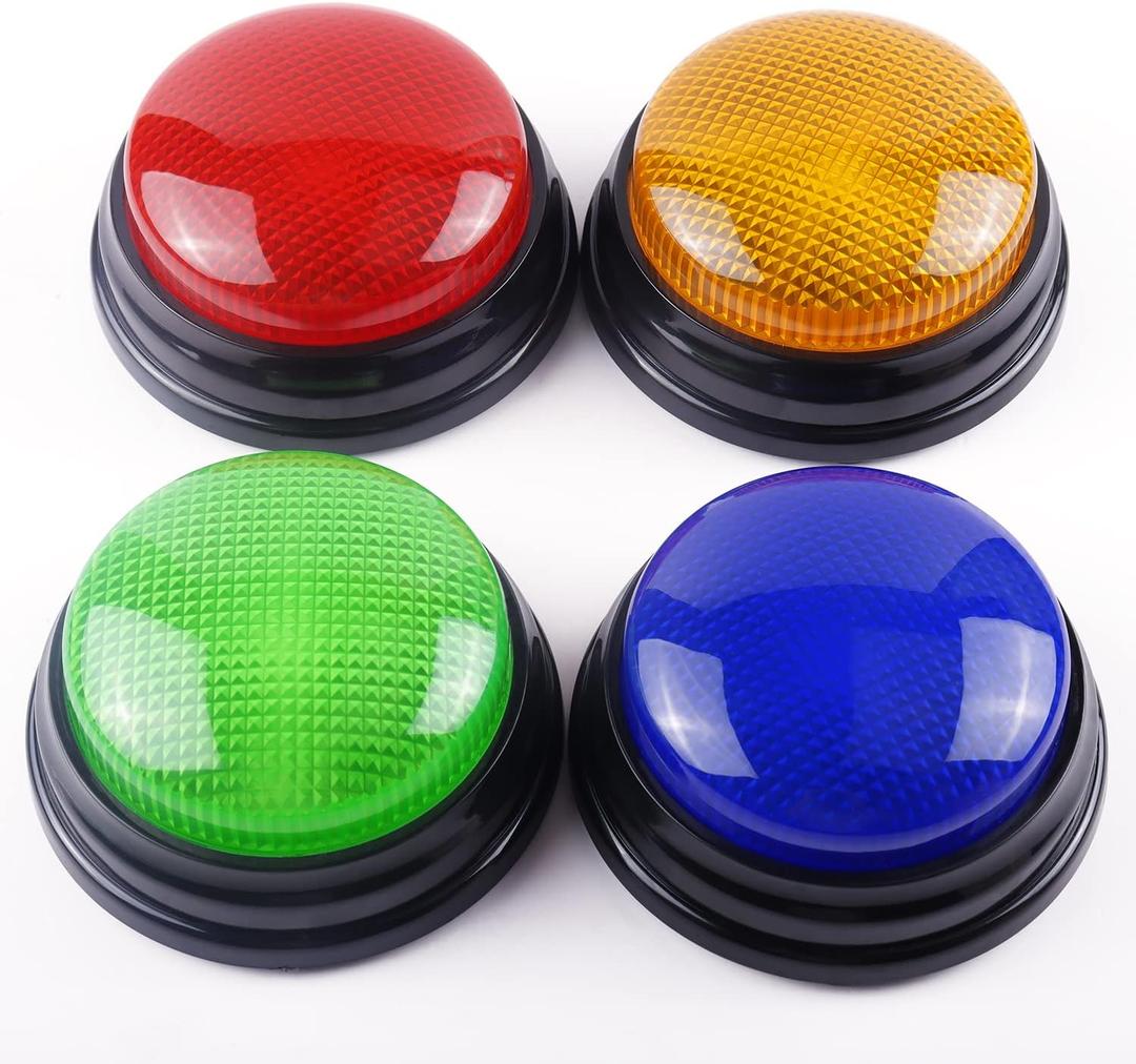 BEAN LIEVE 4-Pack Game Buzzers - Family feud Buzzer with Lights and Sounds, Answer Buzzers for Classroom, Quizzes Party, Buzzer for Game Show for Kids, Adults and Teacher Supplies