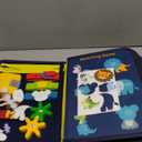 Qizfun Toddler Busy Board Montessori Toys  Sensory Busy Book, Educational Learning Travel Toy for Airplane & Car, Keeps Toddlers Entertained, Birthday Gifts for Toddler Boys Girls (Blue/P8)