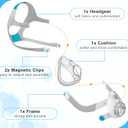 AirFit F20 Replacement Mask Headgear Set - Includes Large Mask Cushion, Headgear, Frame & Clips - F20 Full Face Masks Accessories Supplies (L)