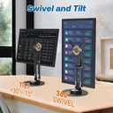 Swivel and Tilt Stand for Echo Show 15 (Gen 1, Gen 2), Portable Monitor Stand, Adjustable Angle and Height with 360 Rotation Bases, Switching Between Landscape and Portrait Screens (Black)