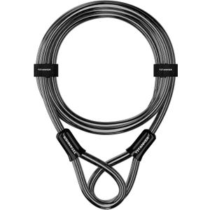 Titanker Bike Lock Cable,12mm Thick Security Cable with Loops Heavy Duty Steel Cable Vinyl Coated Bike Cable Lock Security Chain (4ft, 7ft, 15ft, 30ft)