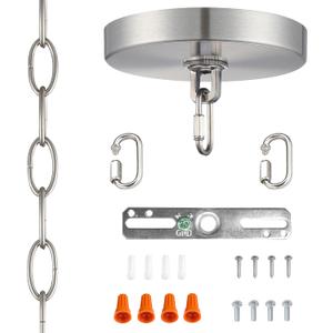 Replacement 5.1 Inch Light Canopy Kit 48 Inches Chain,Brushed Nickel Finish Replacement Cover Plate 1 Pack for Chandelier,Pendant Light,Swag Light,Ceiling Fan,Flower Basket