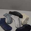 Pembrook 6 Pairs Diabetic Ankle Socks for Men & Women with Grips - 12 Colors Neuropathy Socks for Men | Non Slip | Edema (Large, Blues & Neutrals Pack - 6 Pairs)