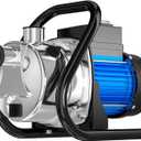 Water Transfer Pump 110V Shallow Well Pump 1.2HP 1500GPH Electric Portable Garden Pressure Booster Pumps for Pool Draining Farm Irrigation Lake Lawn Sprinkler System
