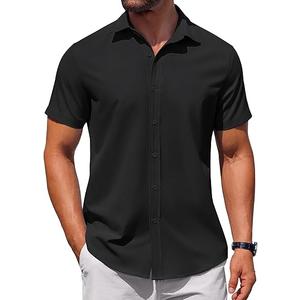 COOFANDY Men's Button Down Shirt Short Sleeve Casual Shirt for Men Summer Business Casual Dress Shirt M