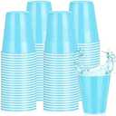 Pickmesh 50 Pack 12 oz Plastic Cups Disposable Cups Bulk for Wedding Baby Shower Birthday Graduation Family Gatherings and Festive Celebrations Party Supplies(Light Blue)