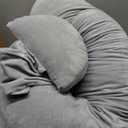 Momcozy Pregnancy Pillow, Original F Shaped Maternity Pillow for Pregnant Women with Adjustable Wedge Pillow, Full Body Support Pregnancy Pillows for Side Sleeping with Velvet Cover, Grey