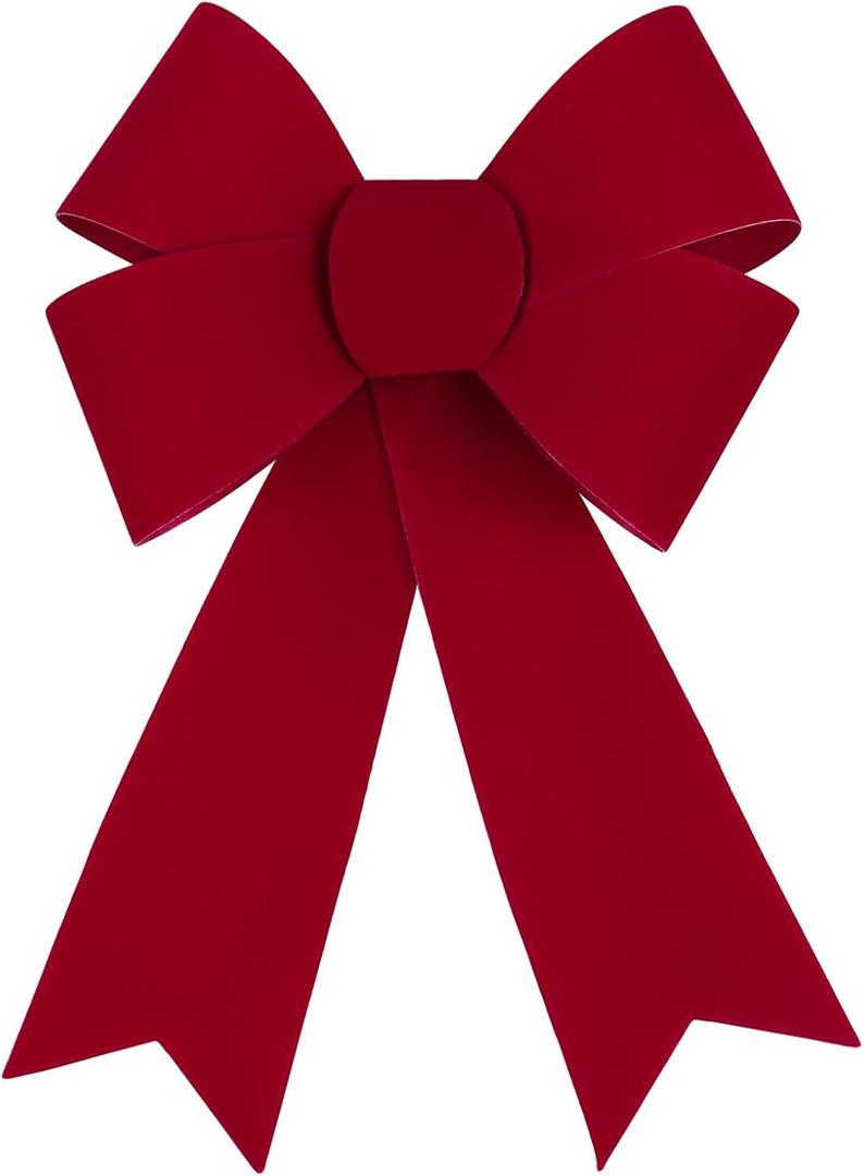 2pcs Big Red Christmas Bows for Christmas Tree 9x12 inches Red Christmas Bows for Wreaths Outdoor Christmas Tree Topper Bow for Outside