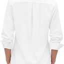 siliteelon Button Down Shirts for Women Cotton Oxford Shirt Dress Shirt Long Sleeve Work Blouses Tops with Pocket (White, XS)